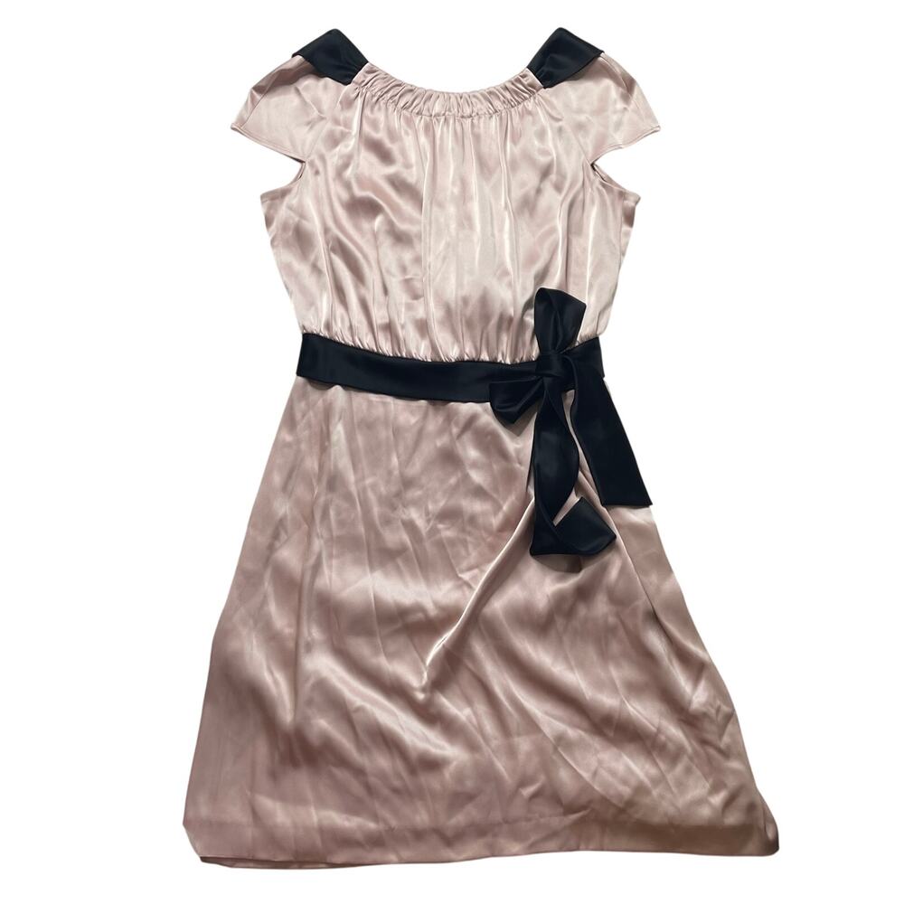 St. John Pink Satin Fit and Flare Dress Size 10 Women's Evening Cocktail